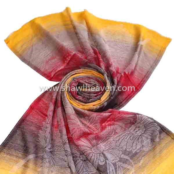 colorful Ombr� flower pattern wool pashmina shawl/scarf